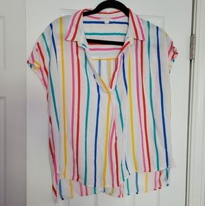 Rainbow Blouse with Back Buttons